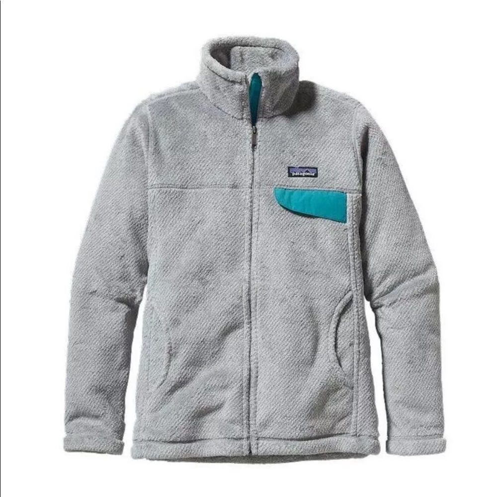 Patagonia Gray Fleece Jacket with Teal Accent